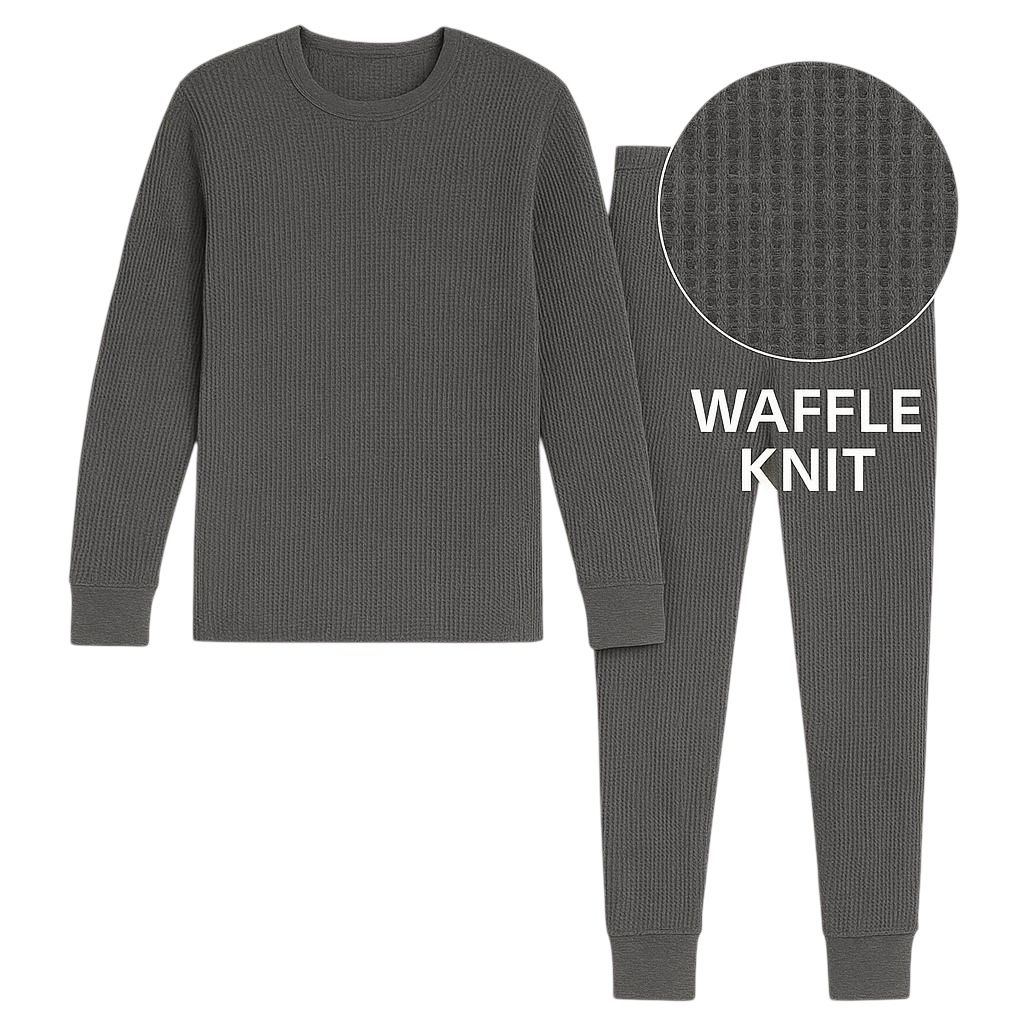 Men’s Thermal Underwear Set – Extra Warm Long Johns 3-Pack (Gray, Charcoal, White)