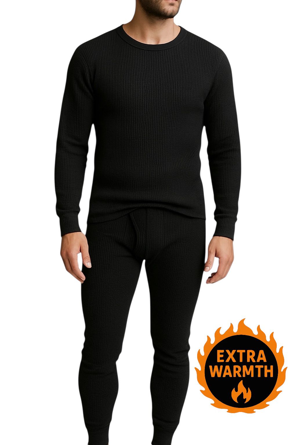 Men’s Thermal Underwear Set – Extra Warm Long Johns 3-Pack (Black)