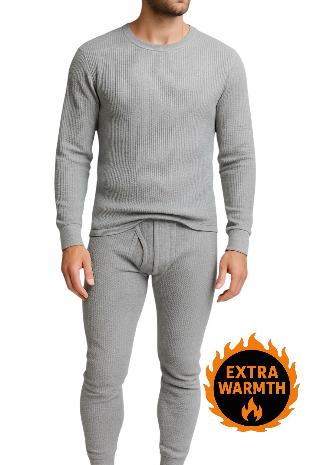 Men’s Thermal Underwear Set – Extra Warm Long Johns 3-Pack (Gray, White, Navy)