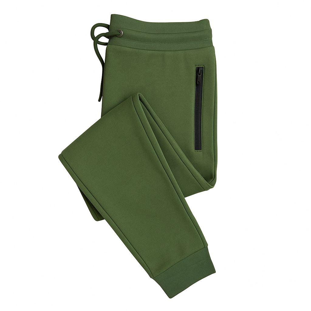 Men’s Jogger Pants – Slim Fit Sweatpants with Zipper (Green, Black, Gray, Dark Gray)