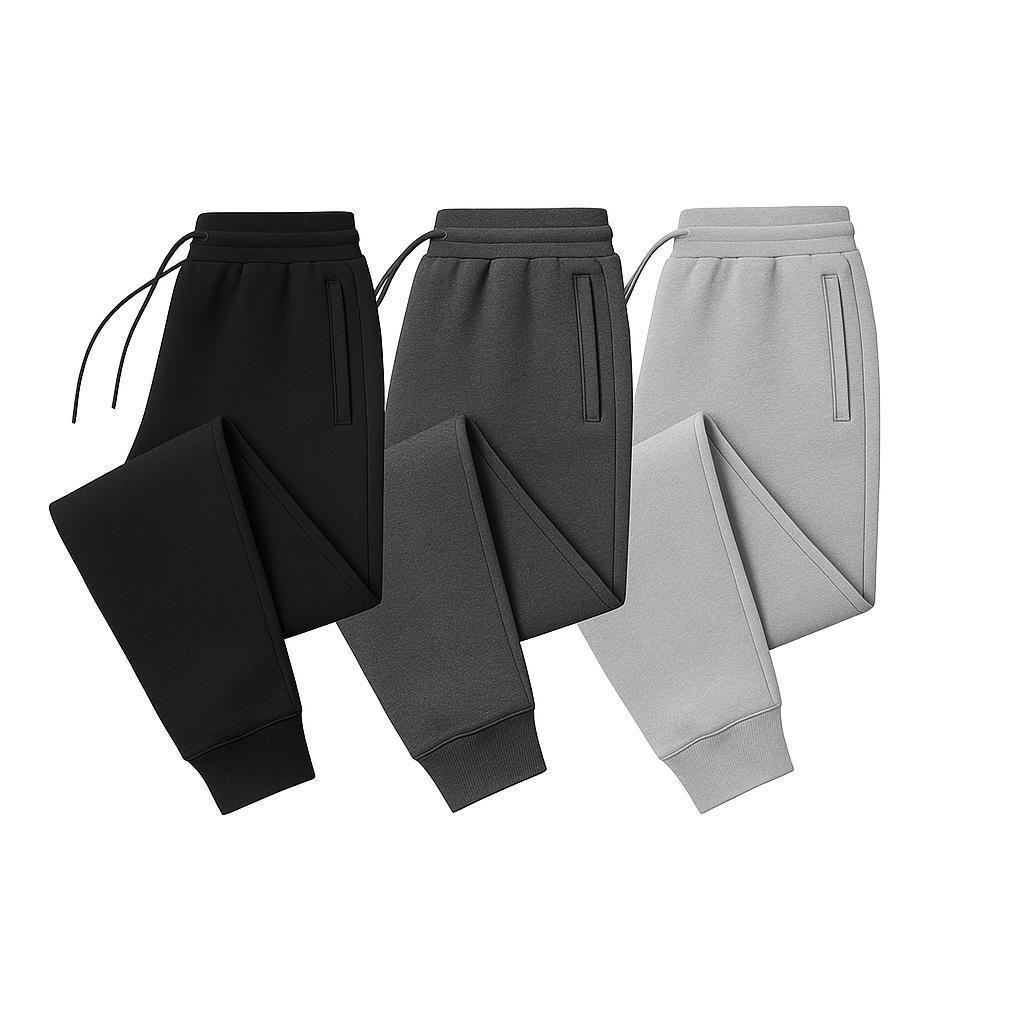 Men’s Jogger Sweatpants – Slim Fit Fleece Pants with Drawstring Waist & Pockets 3-Pack (Black, Charcoal, Gray)
