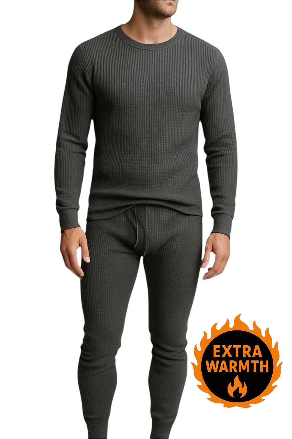 Men’s Thermal Underwear Set – Extra Warm Long Johns 3-Pack (Black, Charcoal, Navy)