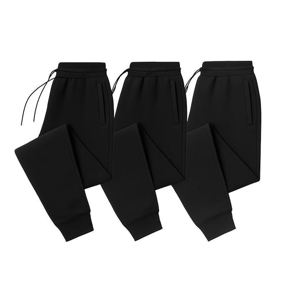 Men’s Jogger Sweatpants – Slim Fit Fleece Pants with Drawstring Waist & Pockets 3-Pack (Black)